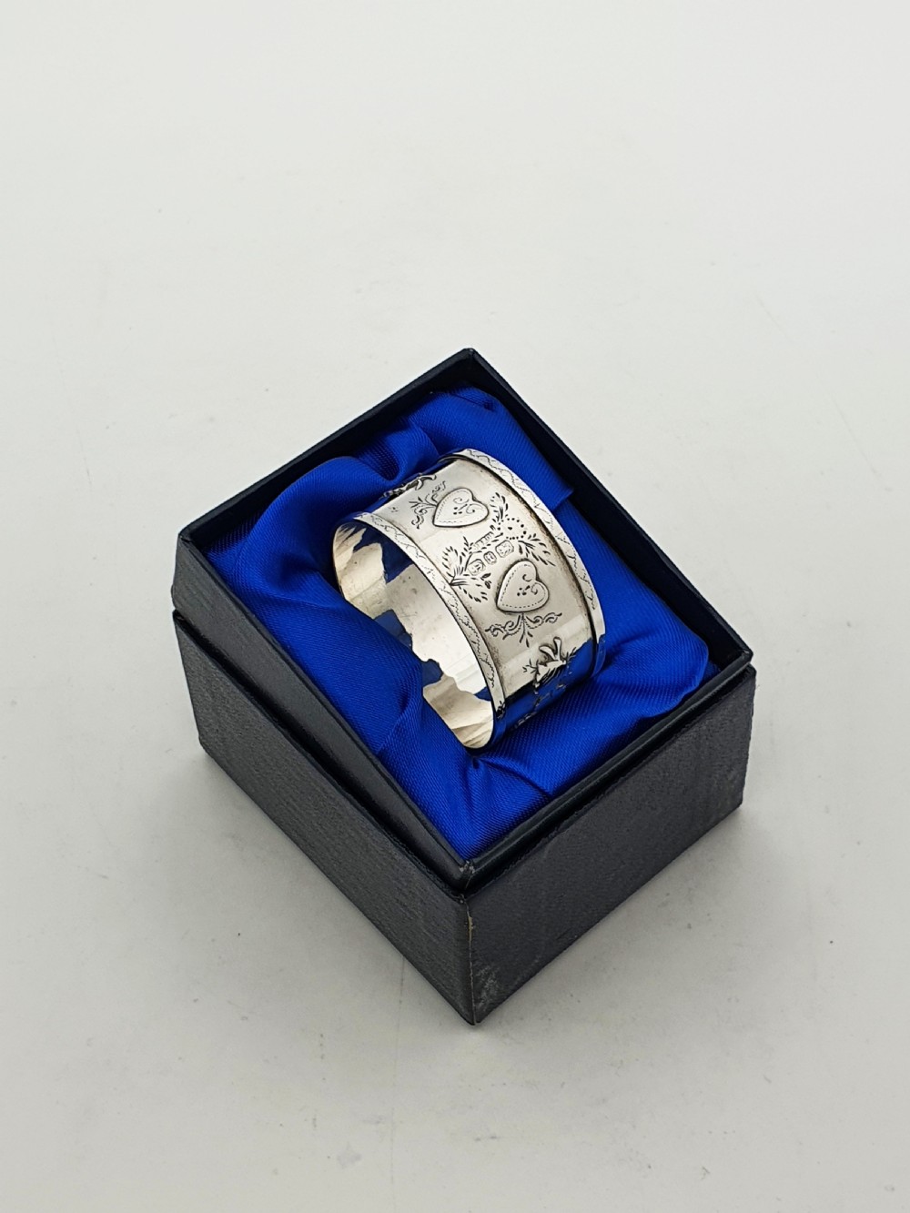 Gorgeous Antique Victorian Sterling Silver Love Token Napkin Ring - 1893 View III