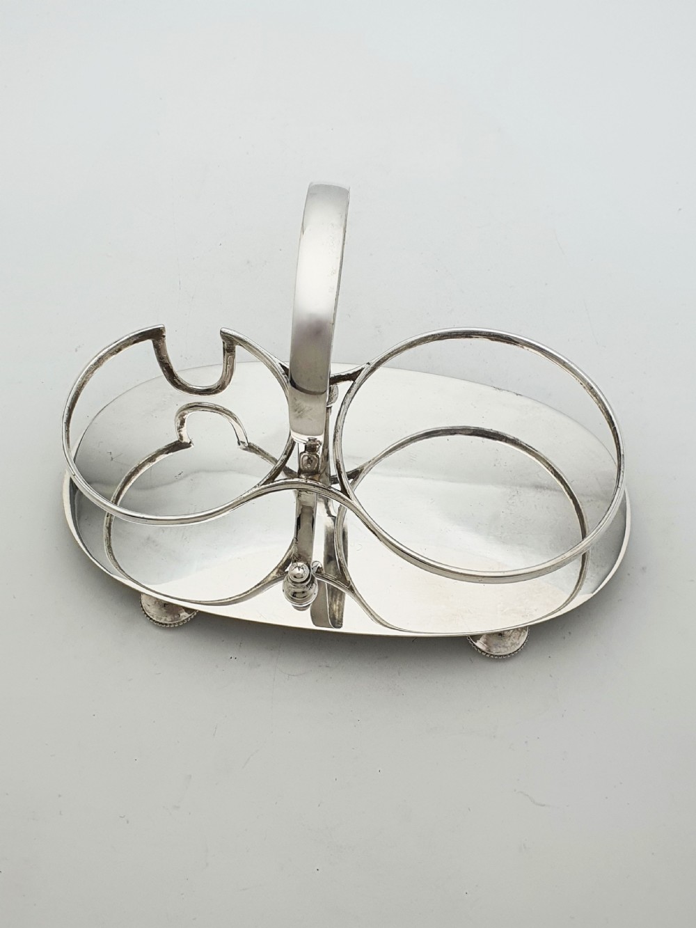 Antique Edwardian Silver Plated Stand With Cut Glass Bowl And Cream Jug – circa 1905 View V