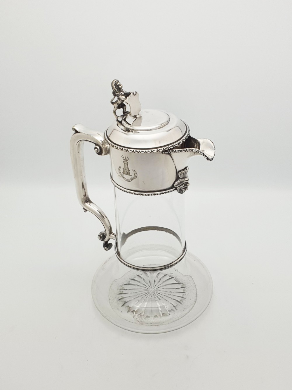 Fabulous Antique Victorian Silver Plated Claret Jug With Lion Finial – circa 1880