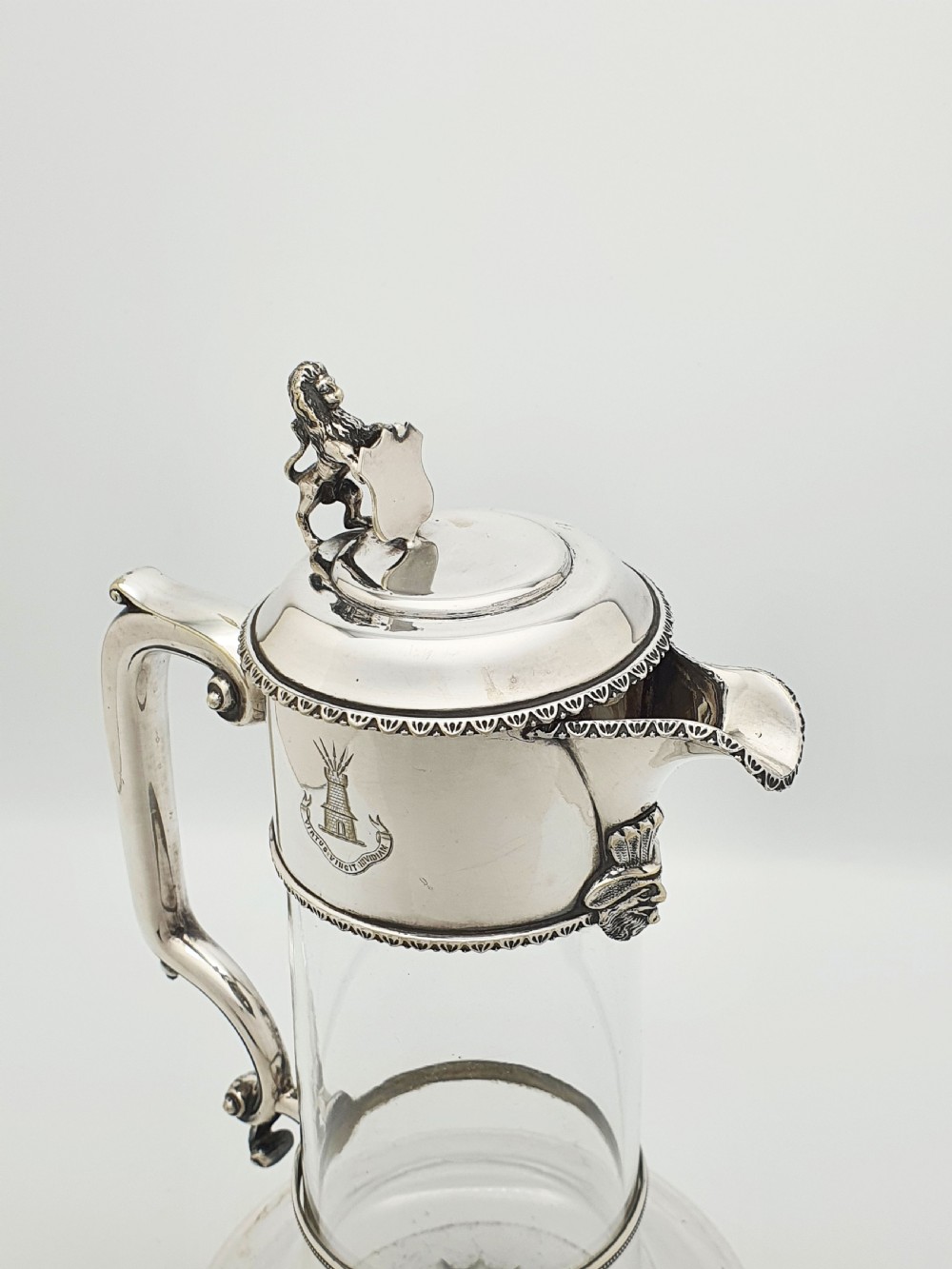 Fabulous Antique Victorian Silver Plated Claret Jug With Lion Finial – circa 1880 View II