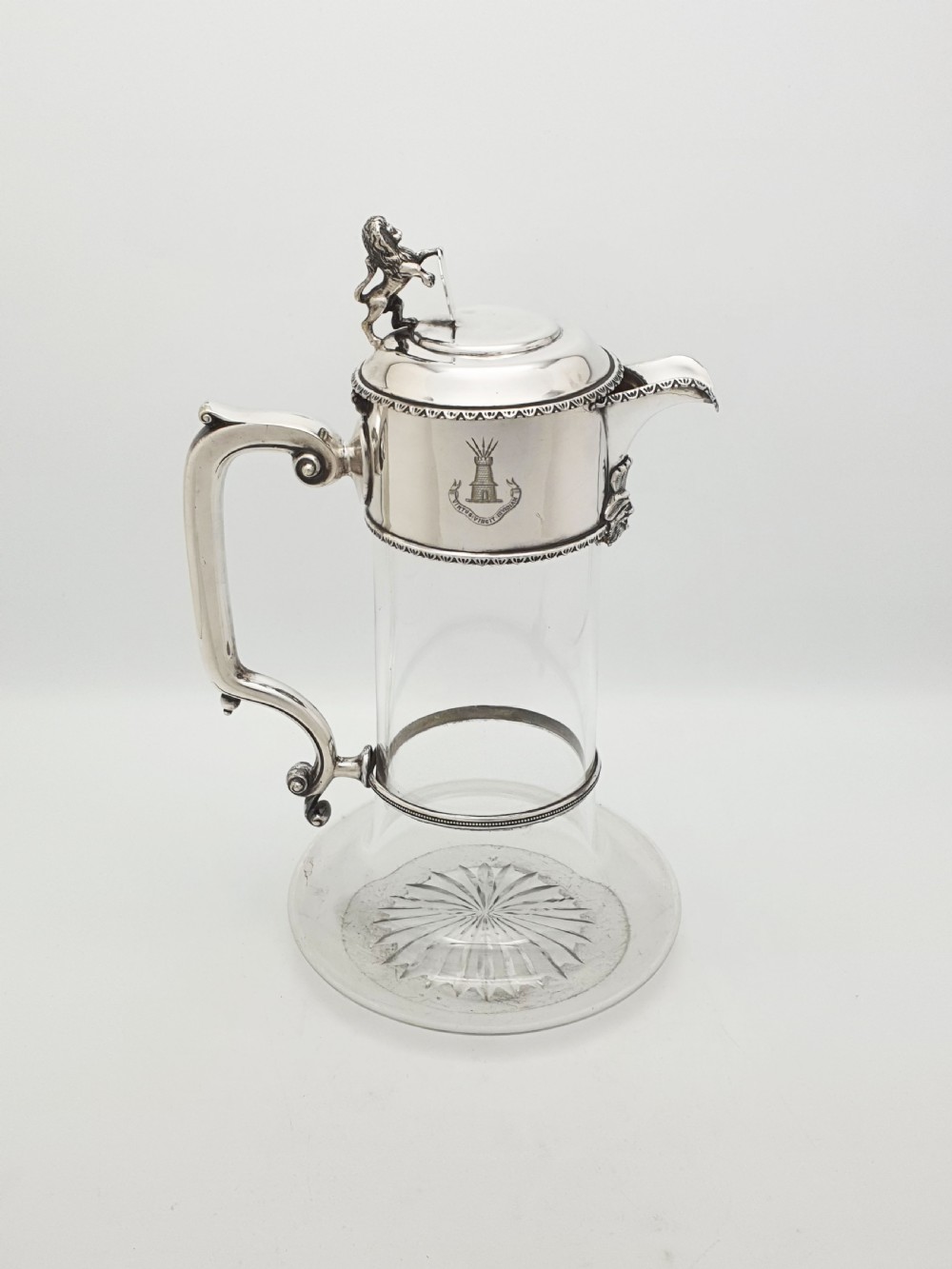 Fabulous Antique Victorian Silver Plated Claret Jug With Lion Finial – circa 1880 View III