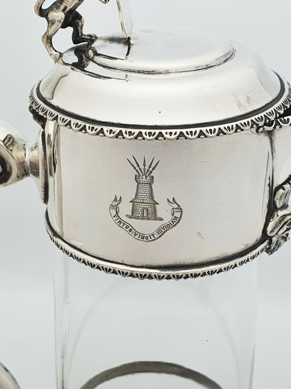 Fabulous Antique Victorian Silver Plated Claret Jug With Lion Finial – circa 1880 View V