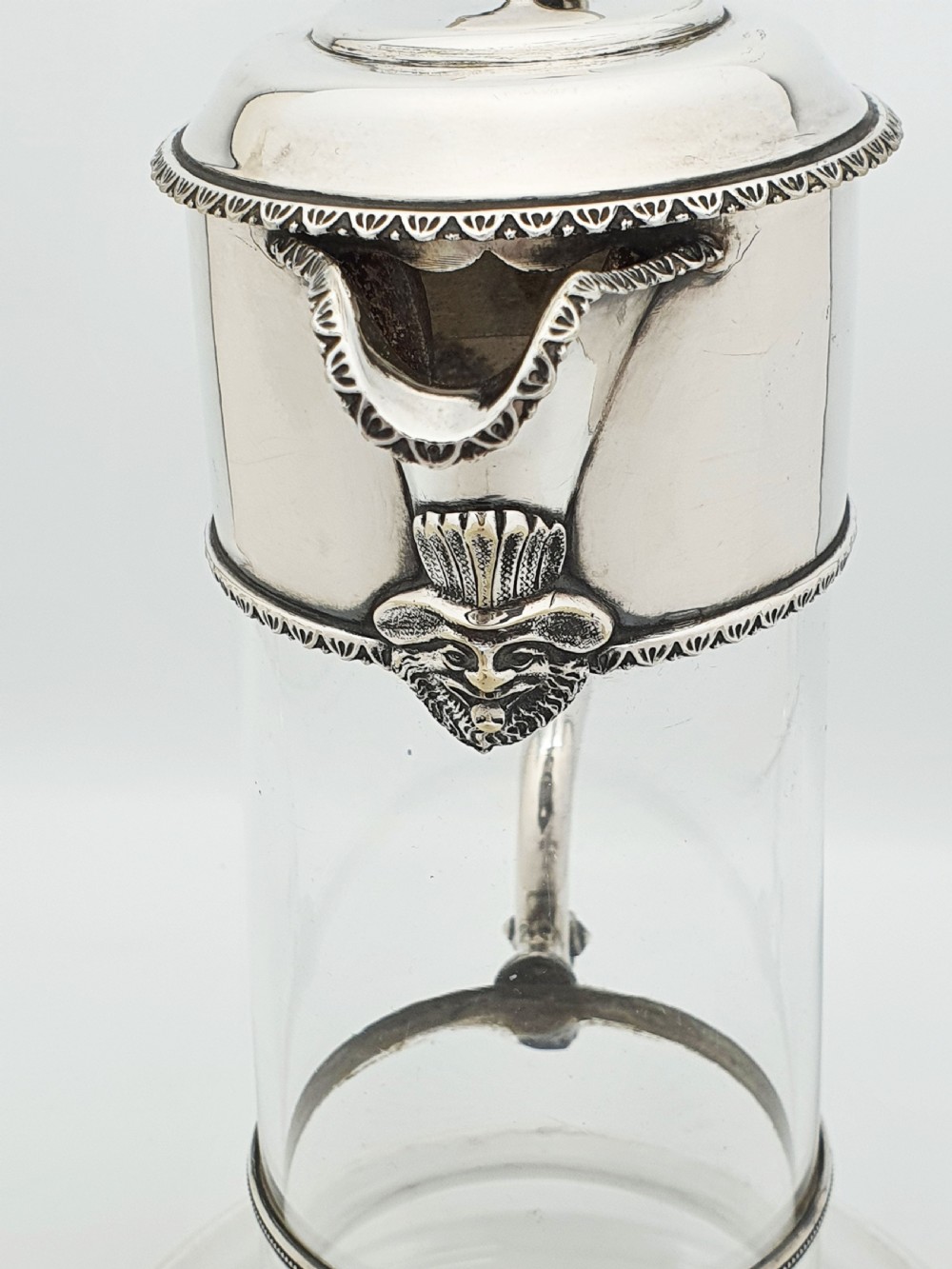 Fabulous Antique Victorian Silver Plated Claret Jug With Lion Finial – circa 1880 View VI