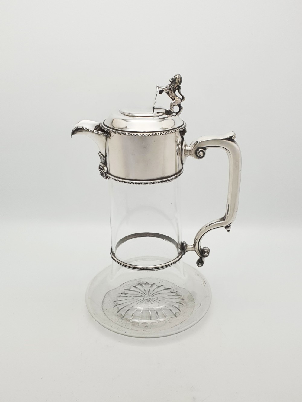Fabulous Antique Victorian Silver Plated Claret Jug With Lion Finial – circa 1880 View VIII