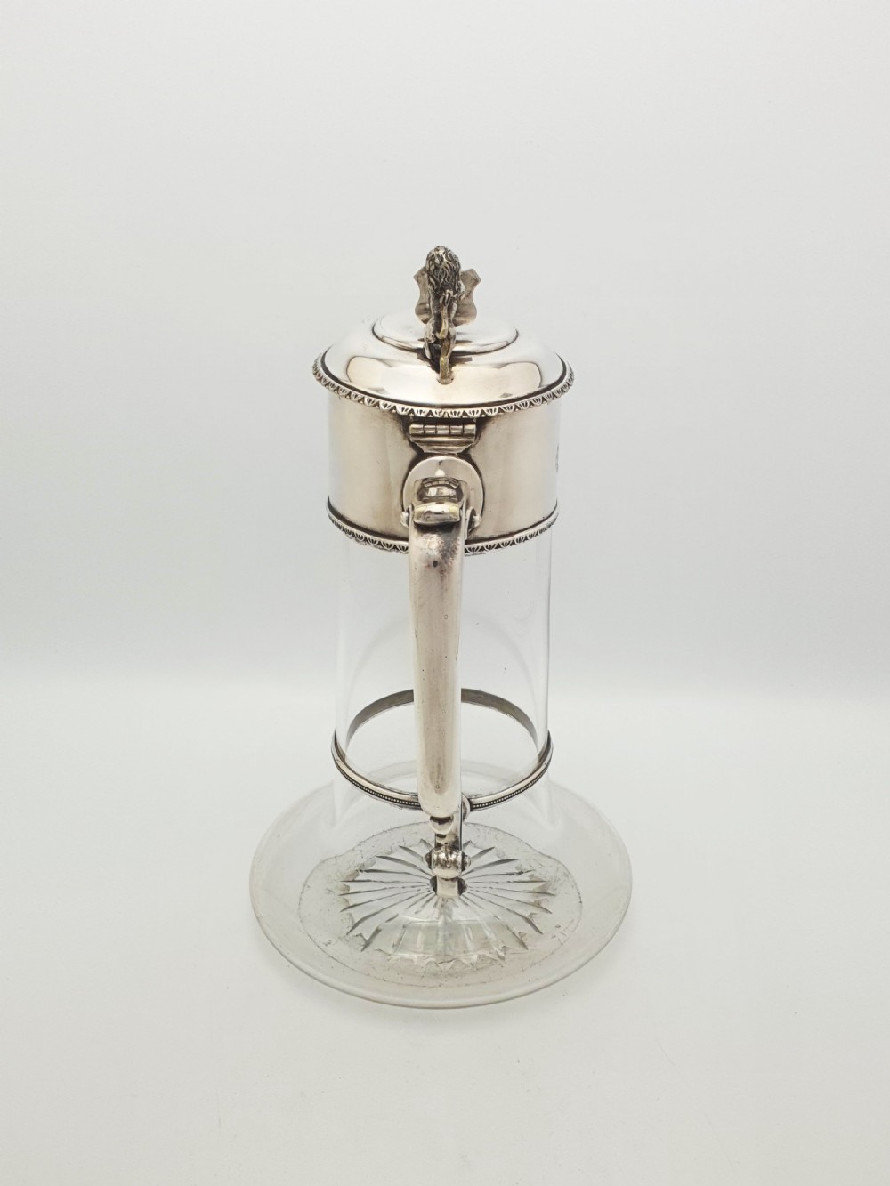 Fabulous Antique Victorian Silver Plated Claret Jug With Lion Finial – circa 1880 View IX