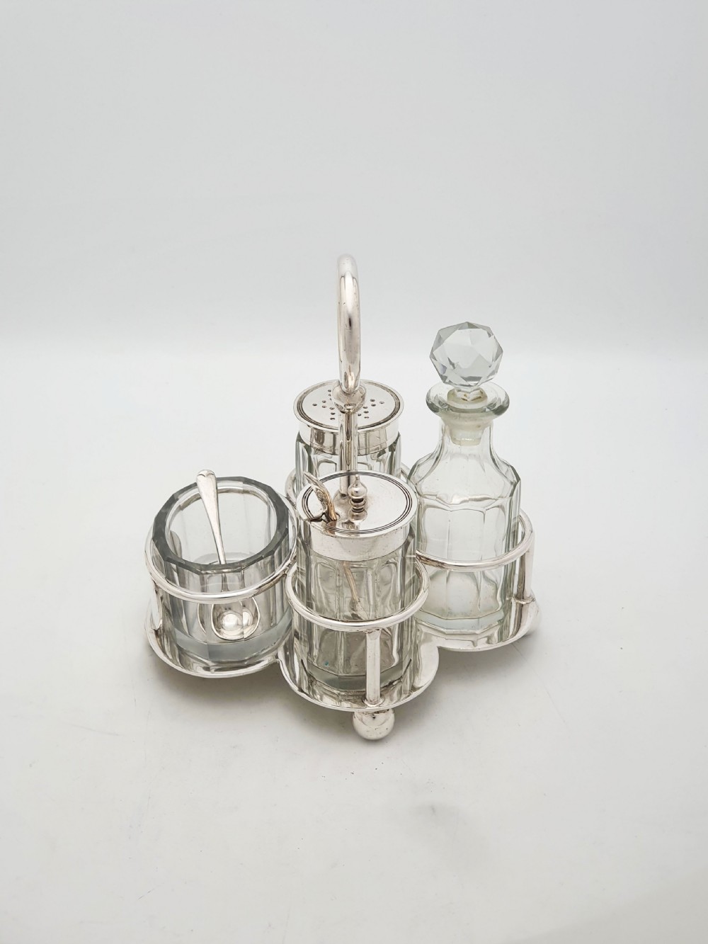 RAF Silver Plated Cruet Set With Glass Bottles By Walker & Hall – circa 1930 View IV