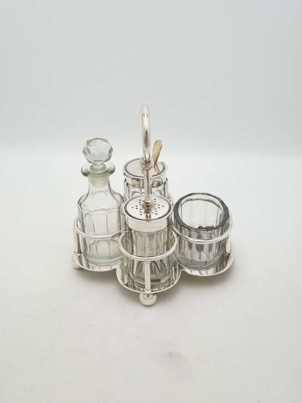 RAF Silver Plated Cruet Set With Glass Bottles By Walker & Hall – circa 1930 View VI