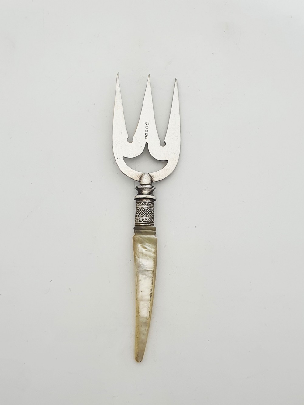 Beautifully Embossed Silver Plated Bread Basket With Fork – circa 1930 View VIII