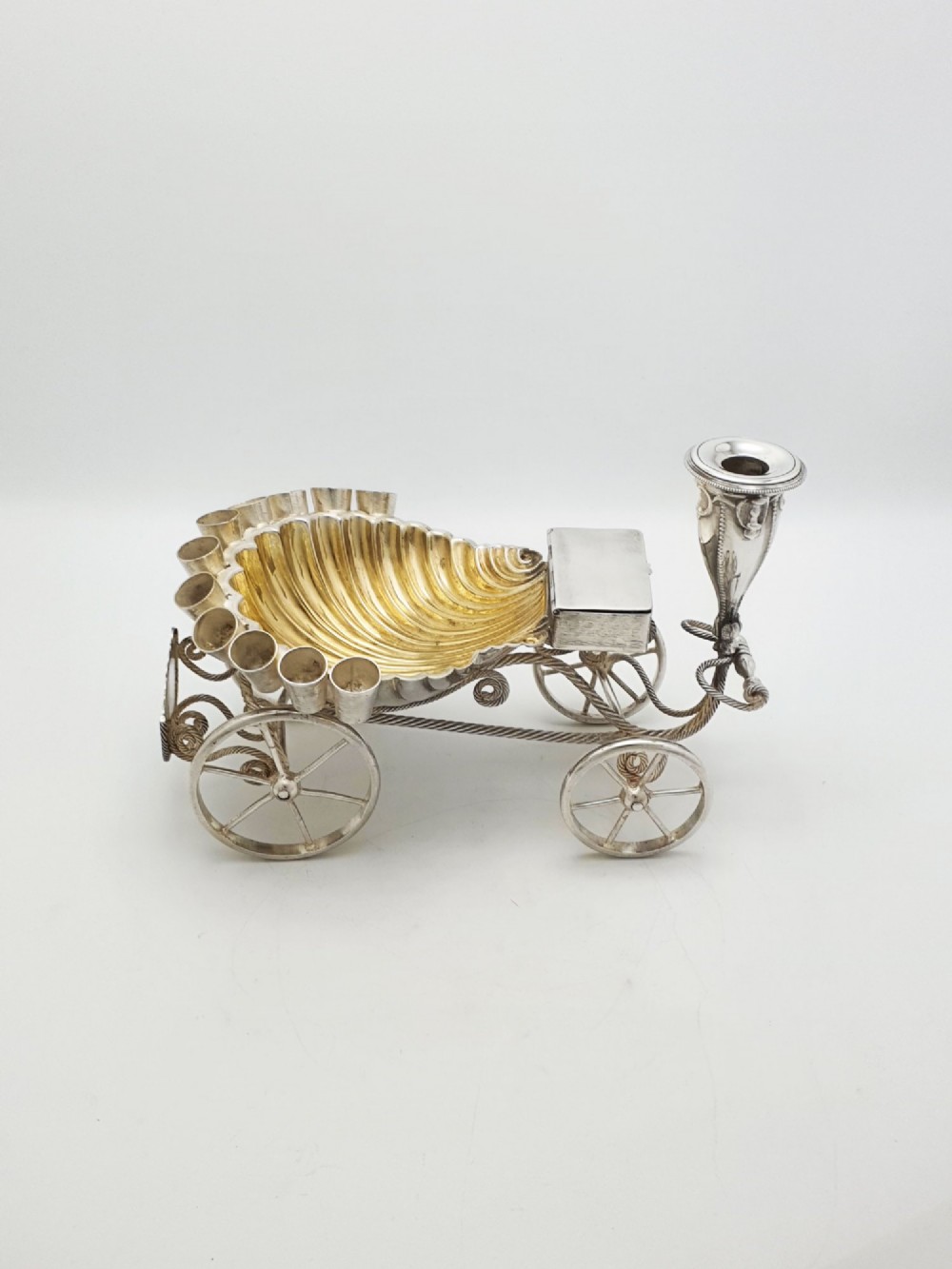 Unusual Antique Victorian Cigar Trolley With Gilt Shell Ashtray – circa 1860 View IV