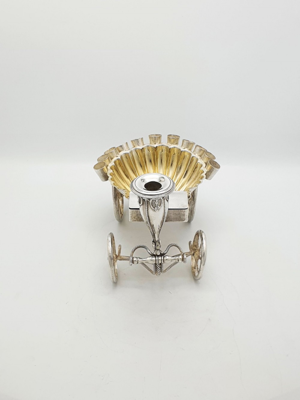 Unusual Antique Victorian Cigar Trolley With Gilt Shell Ashtray – circa 1860 View V