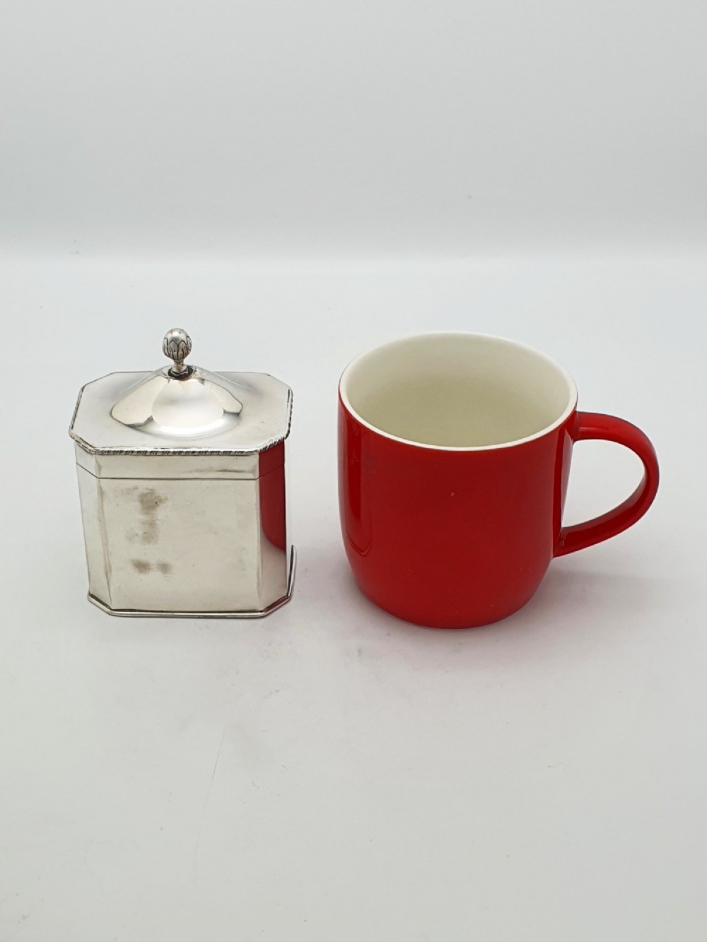Lovely Antique Edwardian Silver Plated Octagonal Tea Caddy – circa 1905 View VI