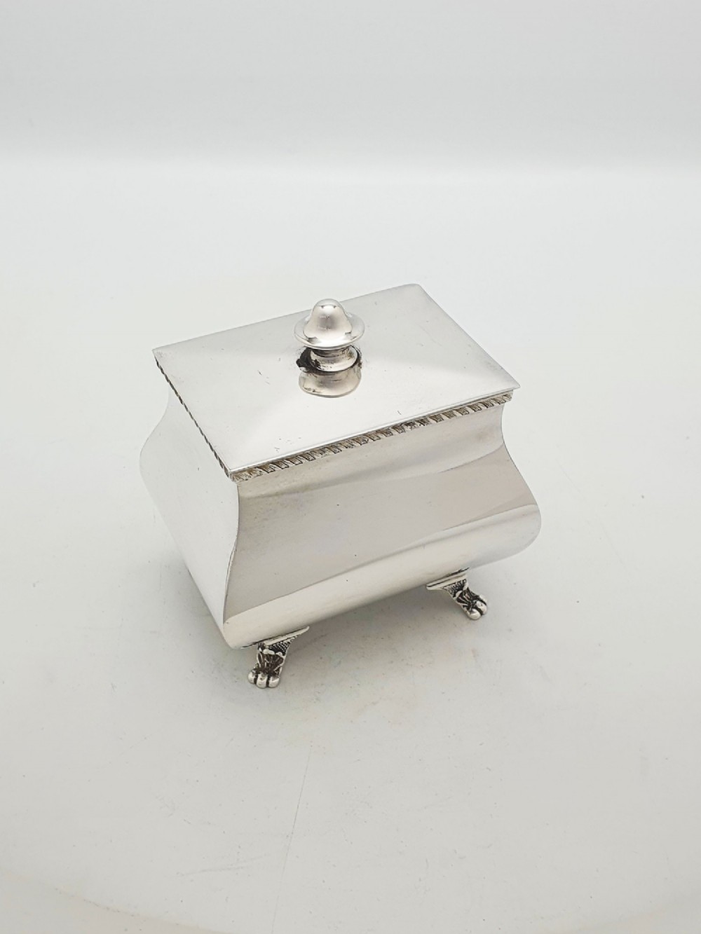 Lovely Antique Edwardian Silver Plated Tea Caddy and Spoon – circa 1905 View II