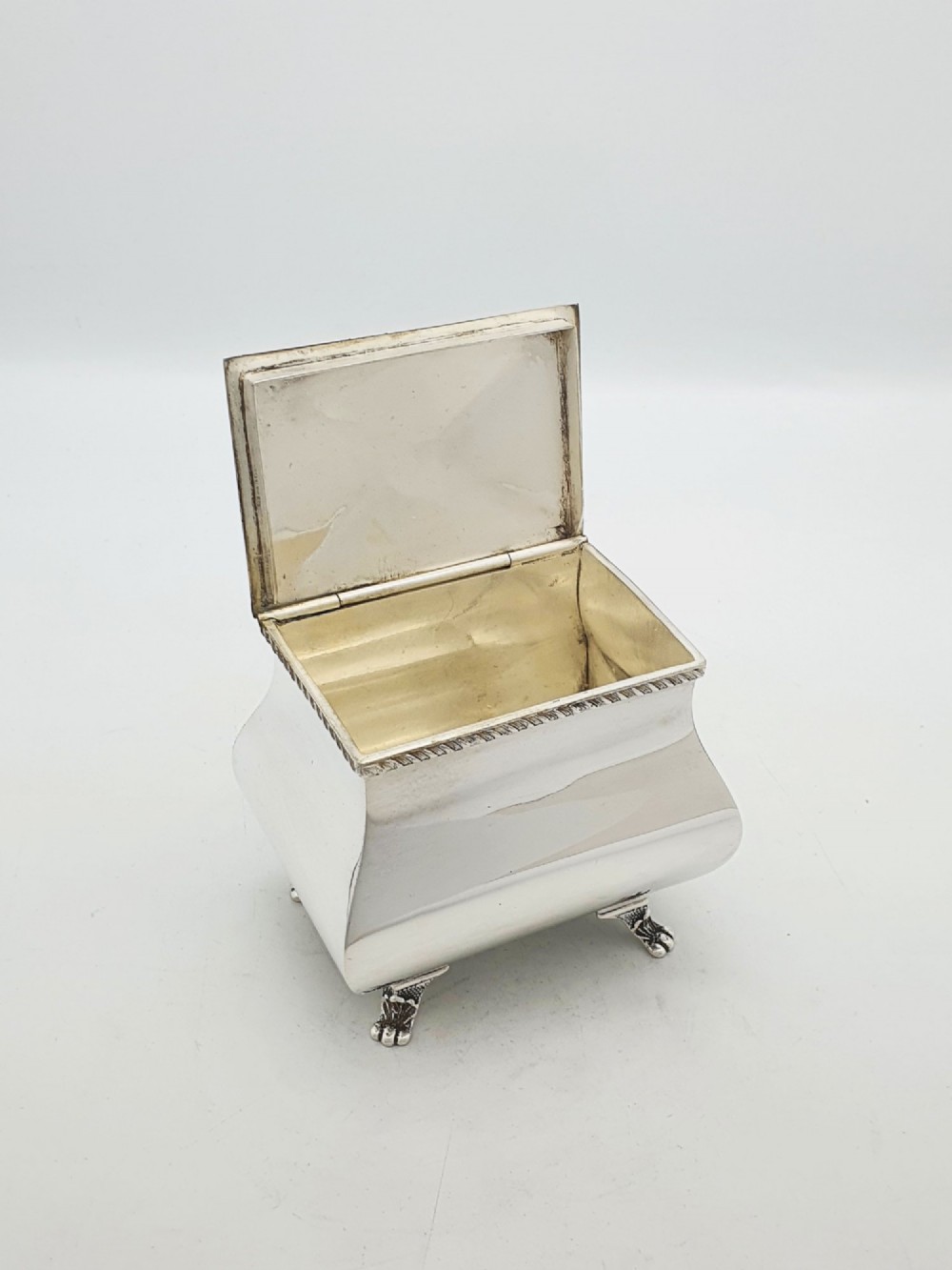 Lovely Antique Edwardian Silver Plated Tea Caddy and Spoon – circa 1905 View III