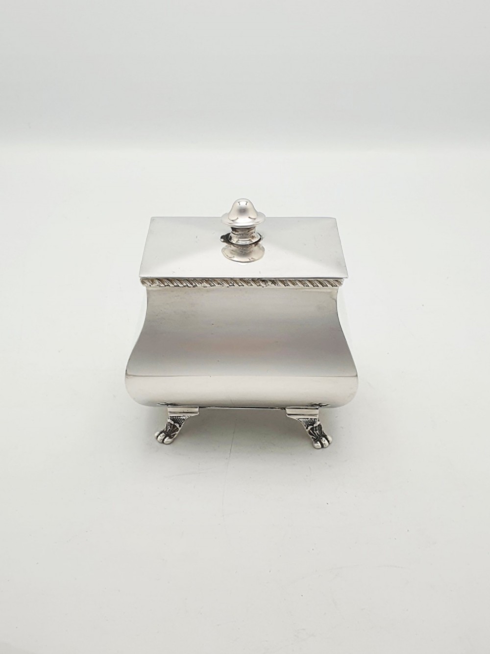 Lovely Antique Edwardian Silver Plated Tea Caddy and Spoon – circa 1905 View VI