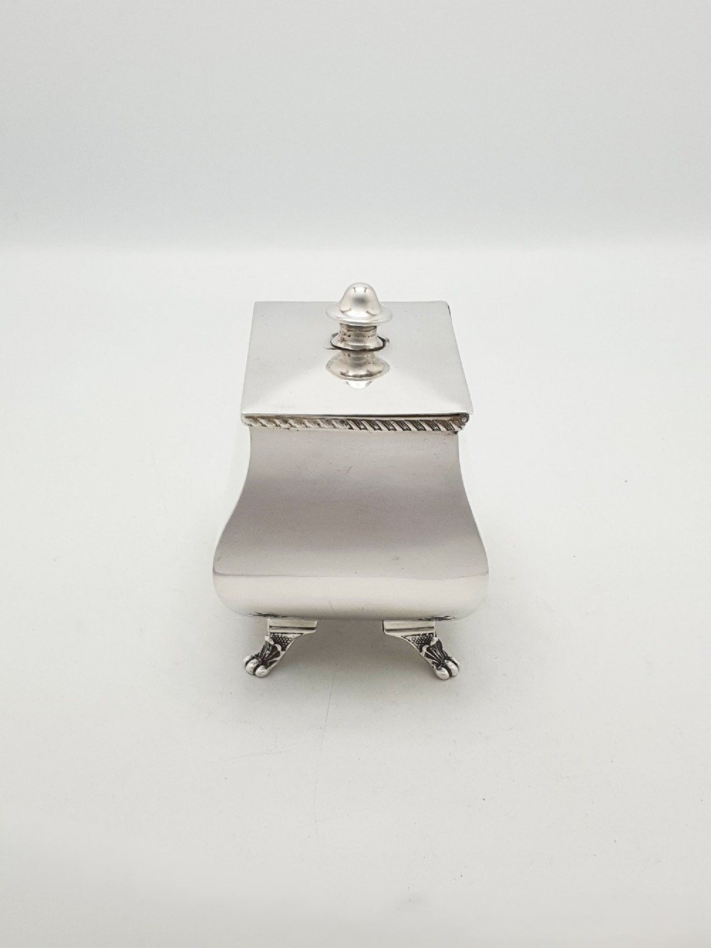 Lovely Antique Edwardian Silver Plated Tea Caddy and Spoon – circa 1905 View VII