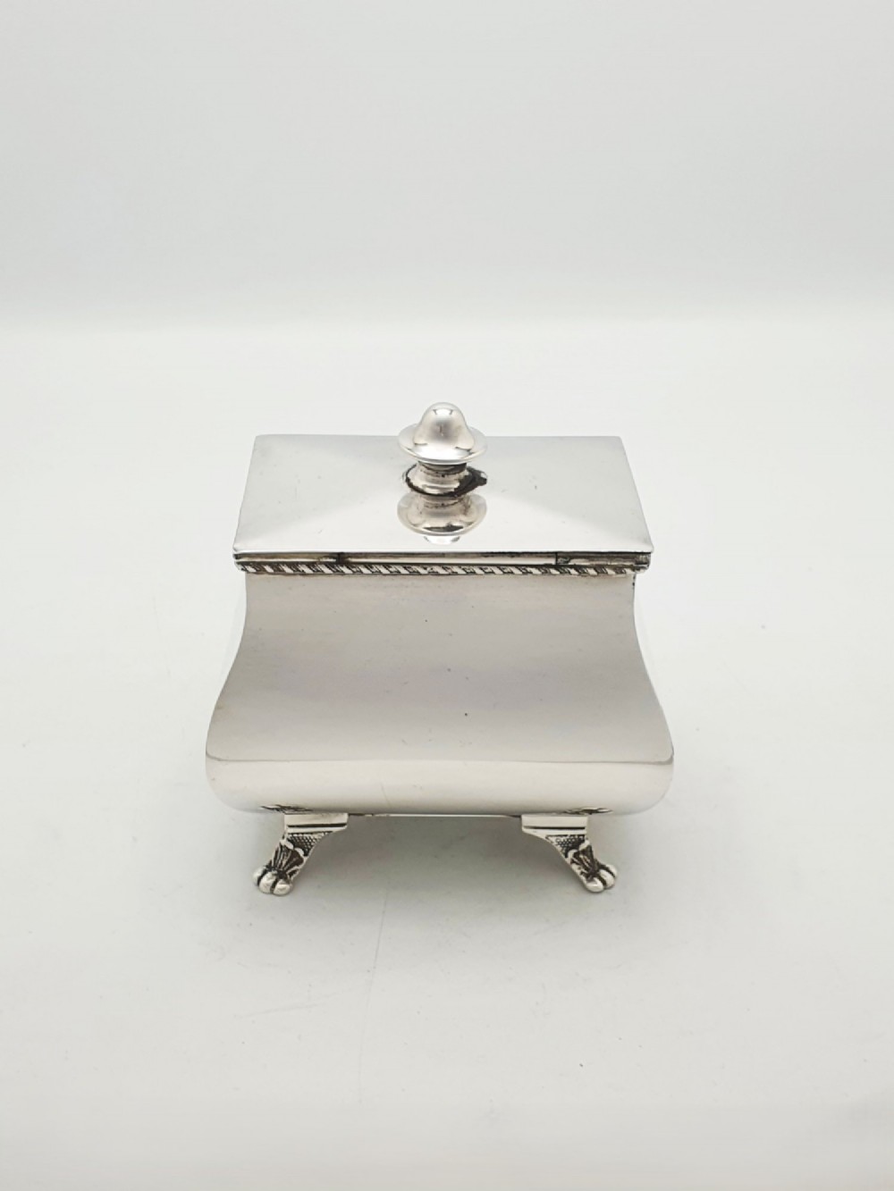 Lovely Antique Edwardian Silver Plated Tea Caddy and Spoon – circa 1905 View VIII