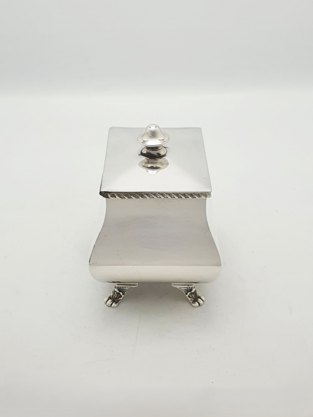 Lovely Antique Edwardian Silver Plated Tea Caddy and Spoon – circa 1905 View IX