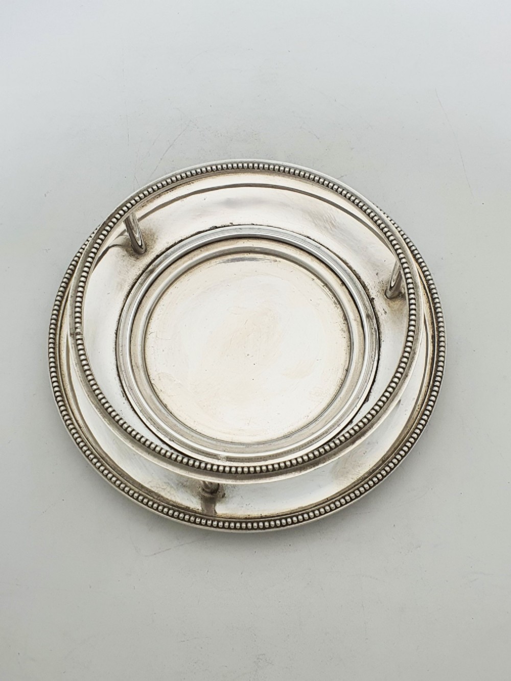 A Victorian cut glass barrel-shaped container with a silver-plated hinged lid and matching stand. View VII