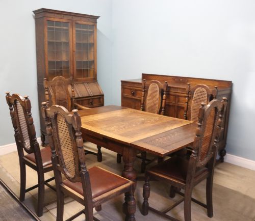 Jacobean Style Oak Dining Room Suite of Excellent Quality