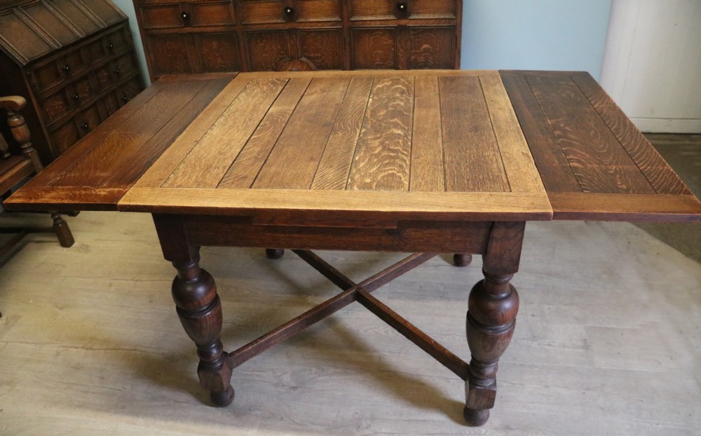 Jacobean style oak dining room suite of excellent quality View III