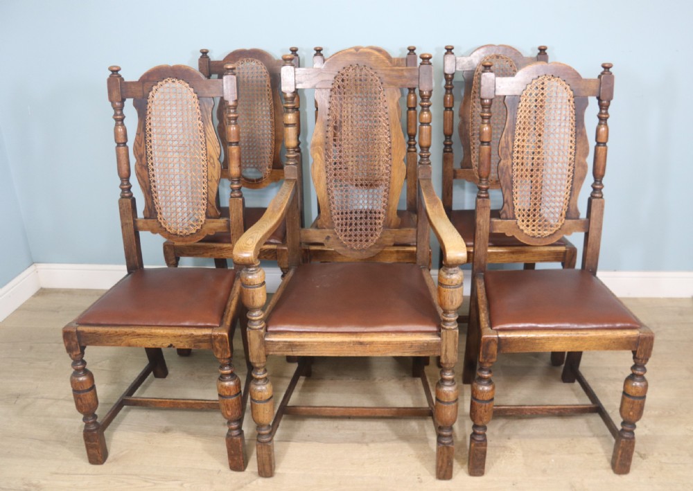 Jacobean style oak dining room suite of excellent quality View V
