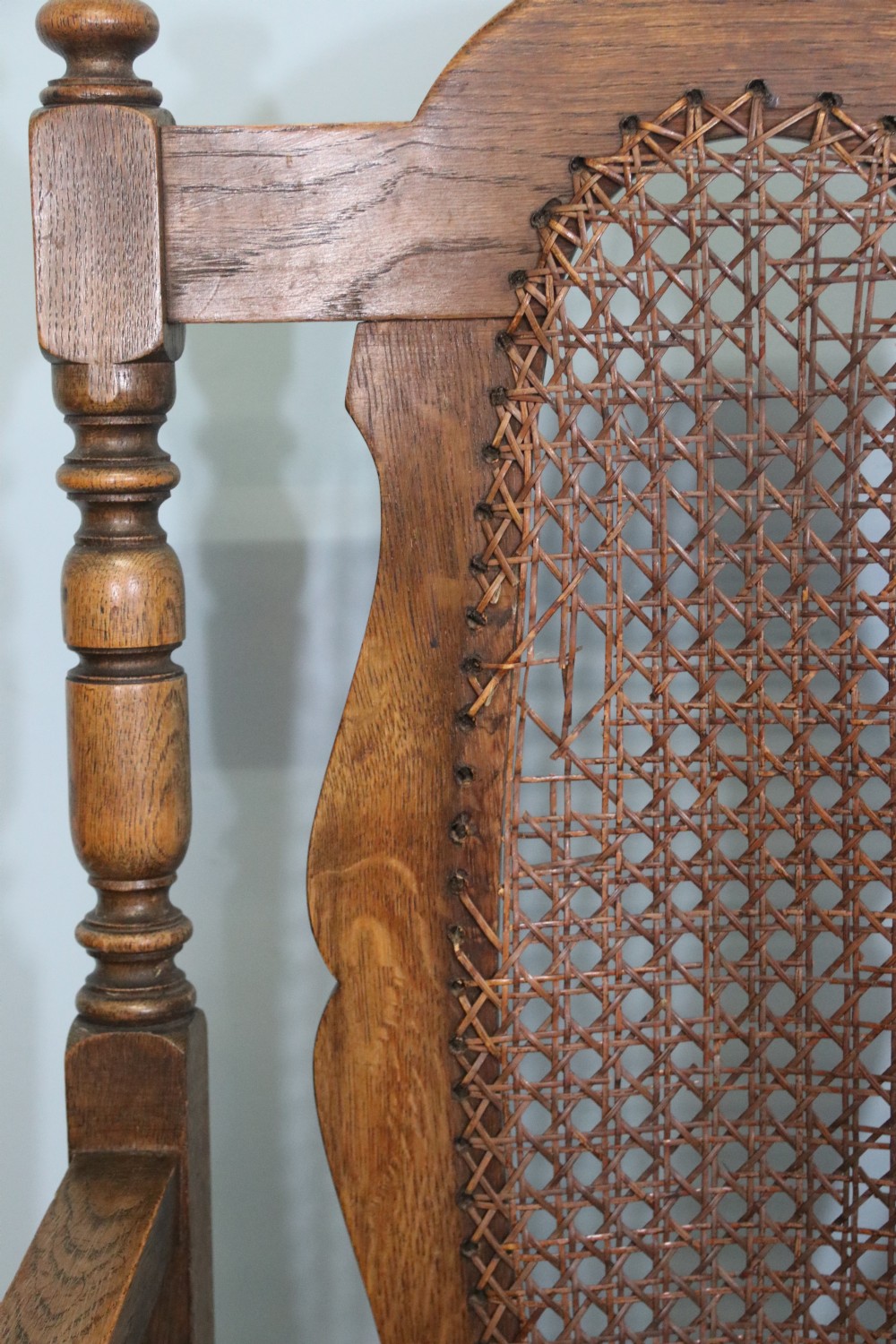 Jacobean style oak dining room suite of excellent quality View X