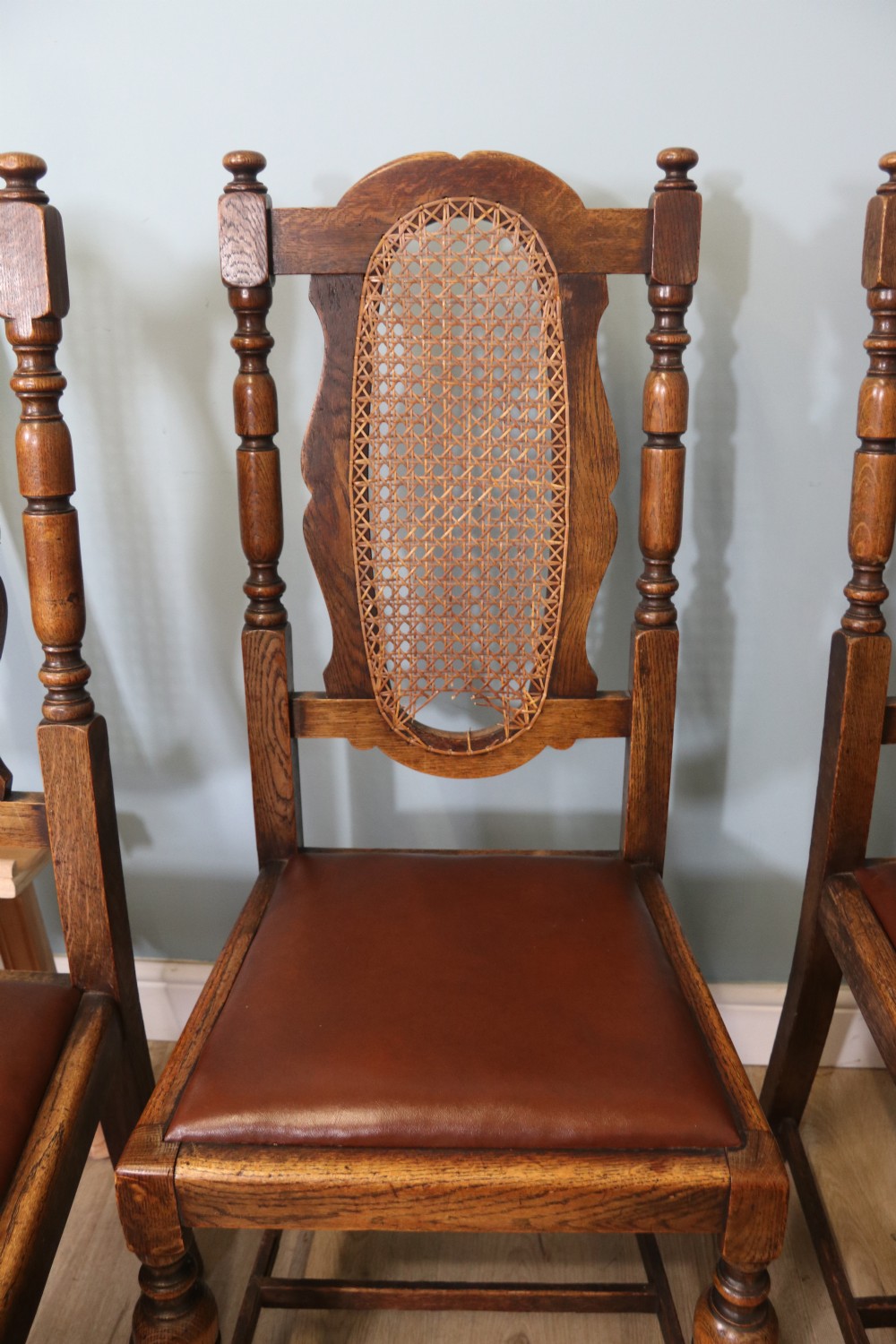 Jacobean style oak dining room suite of excellent quality View XII
