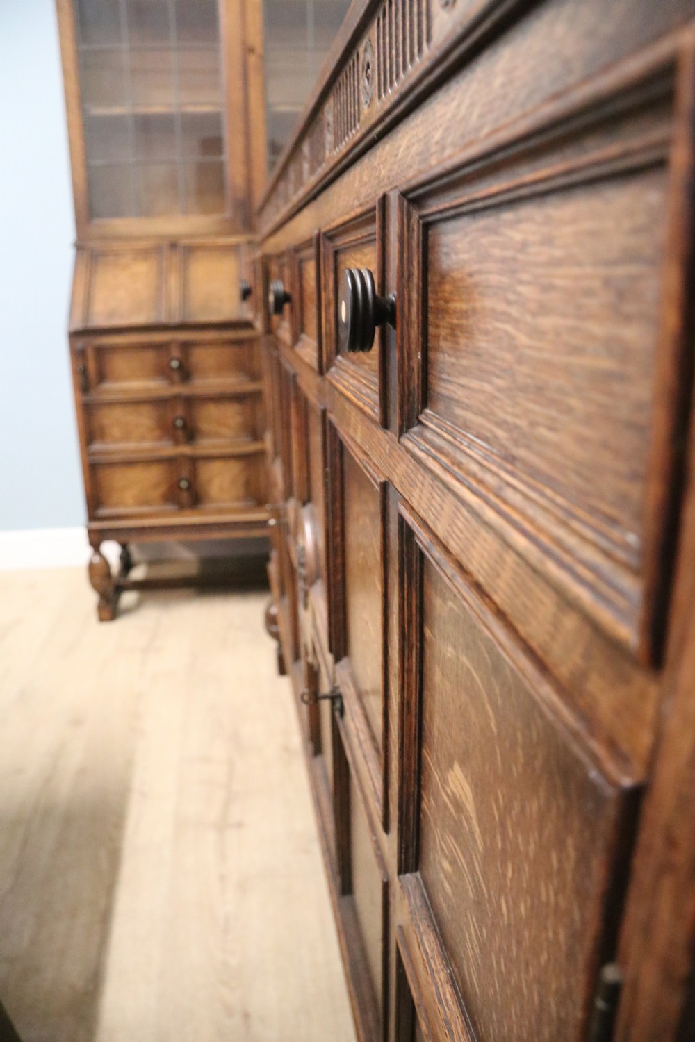 Jacobean style oak dining room suite of excellent quality View XXII