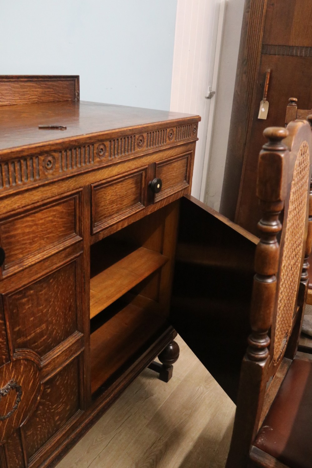 Jacobean style oak dining room suite of excellent quality View XXIV