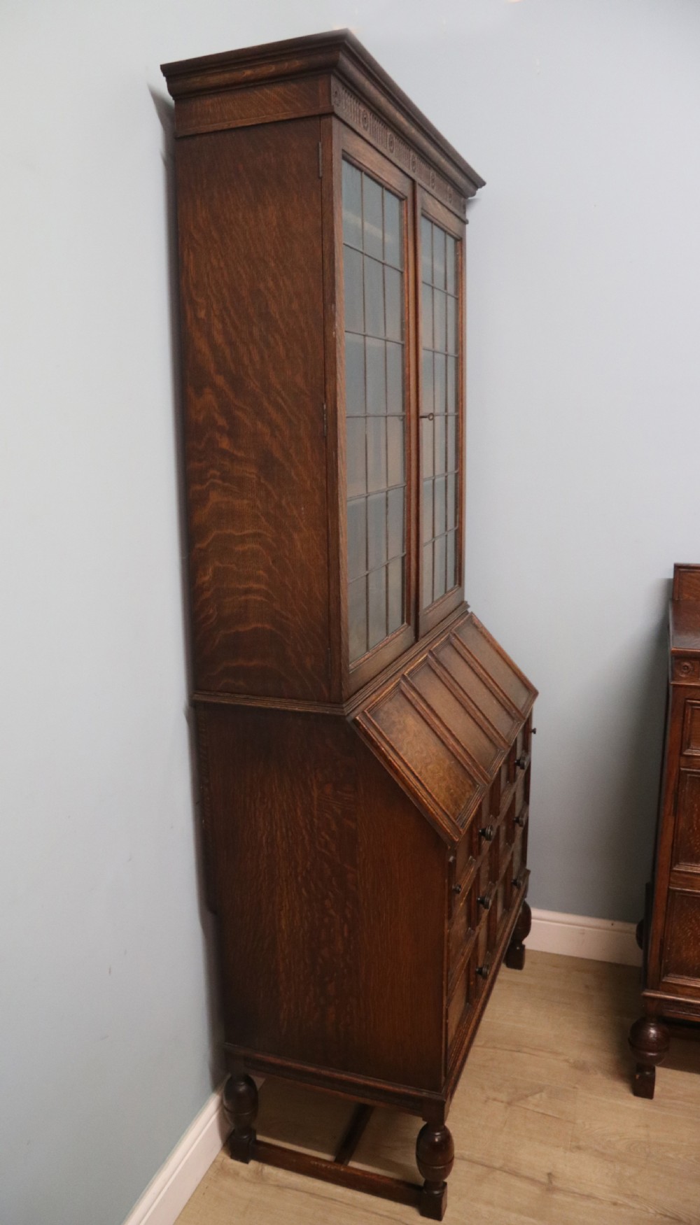 Jacobean style oak dining room suite of excellent quality View XXVIII