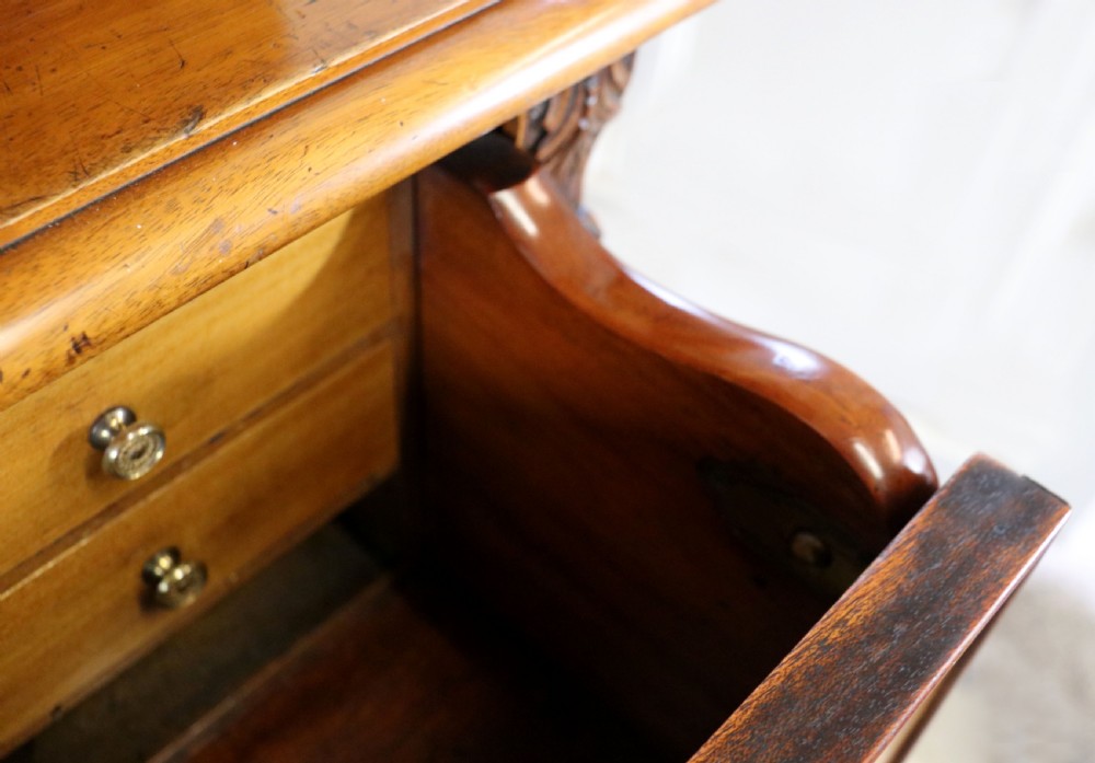 Late Victorian American walnut secretaire bookcase cabinet. View XVI