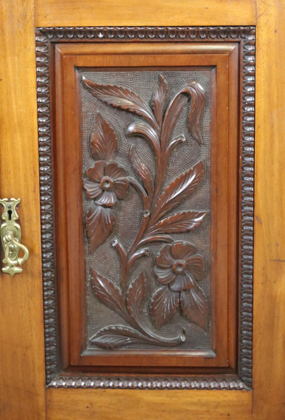 Late Victorian American walnut secretaire bookcase cabinet. View XXX