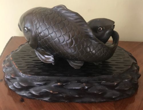 JAPANESE BRONZE CARP SCULPTURE - ADDITIONAL PHOTO 3