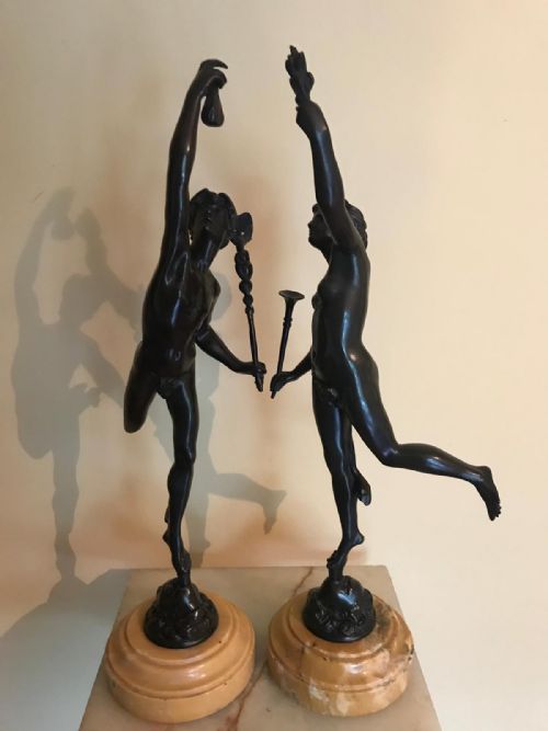 a pair of french bronze statues of mercury and fortuna - CATEGORY: ANTIQUE METAL - DATED 19TH CENTURY