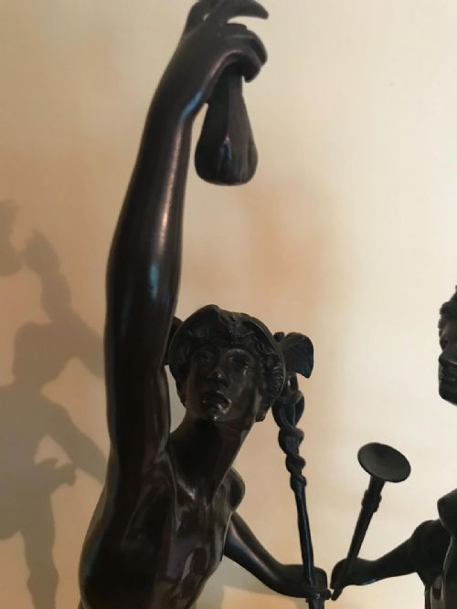 A PAIR OF FRENCH BRONZE STATUES OF MERCURY AND FORTUNA - ADDITIONAL PHOTO 1