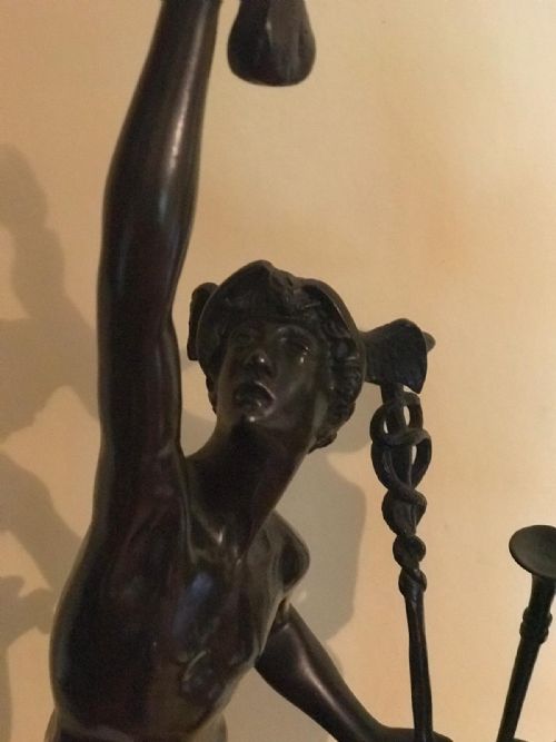 A PAIR OF FRENCH BRONZE STATUES OF MERCURY AND FORTUNA - ADDITIONAL PHOTO 2