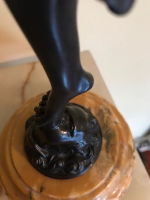 A PAIR OF FRENCH BRONZE STATUES OF MERCURY AND FORTUNA - ADDITIONAL PHOTO 5