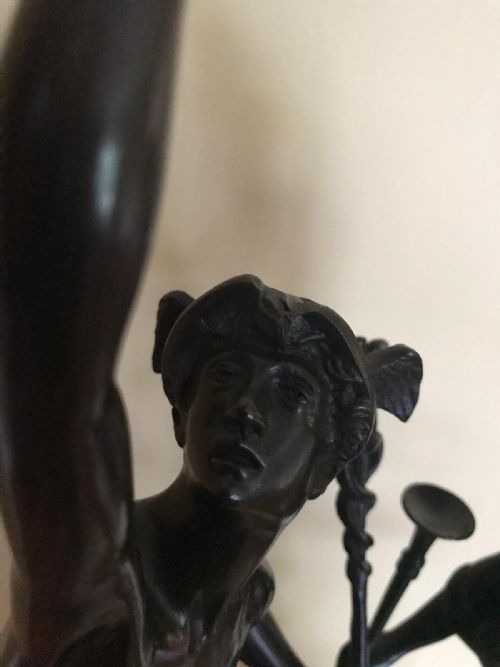 A PAIR OF FRENCH BRONZE STATUES OF MERCURY AND FORTUNA - ADDITIONAL PHOTO 9