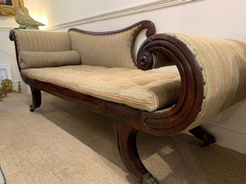 regency scrollend chaise lounge - CATEGORY: ANTIQUE SOFAS - DATED 19TH CENTURY