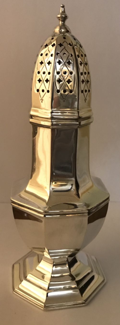 silver sugar caster - CATEGORY: ANTIQUE SILVER - DATED 1930