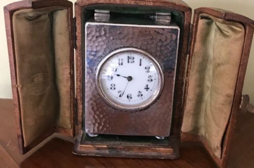 CASED SILVER TRAVEL CLOCK - ADDITIONAL PHOTO 3