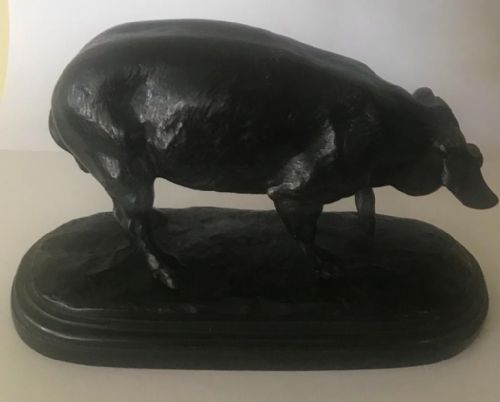 BRONZE PIG BY ISIDORE BONHEUR - ADDITIONAL PHOTO 3
