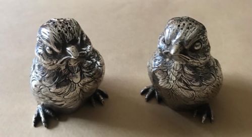 CAST SILVER SALT AND PEPPER CELLARS BY BERTHOLD MULLER - ADDITIONAL PHOTO 3