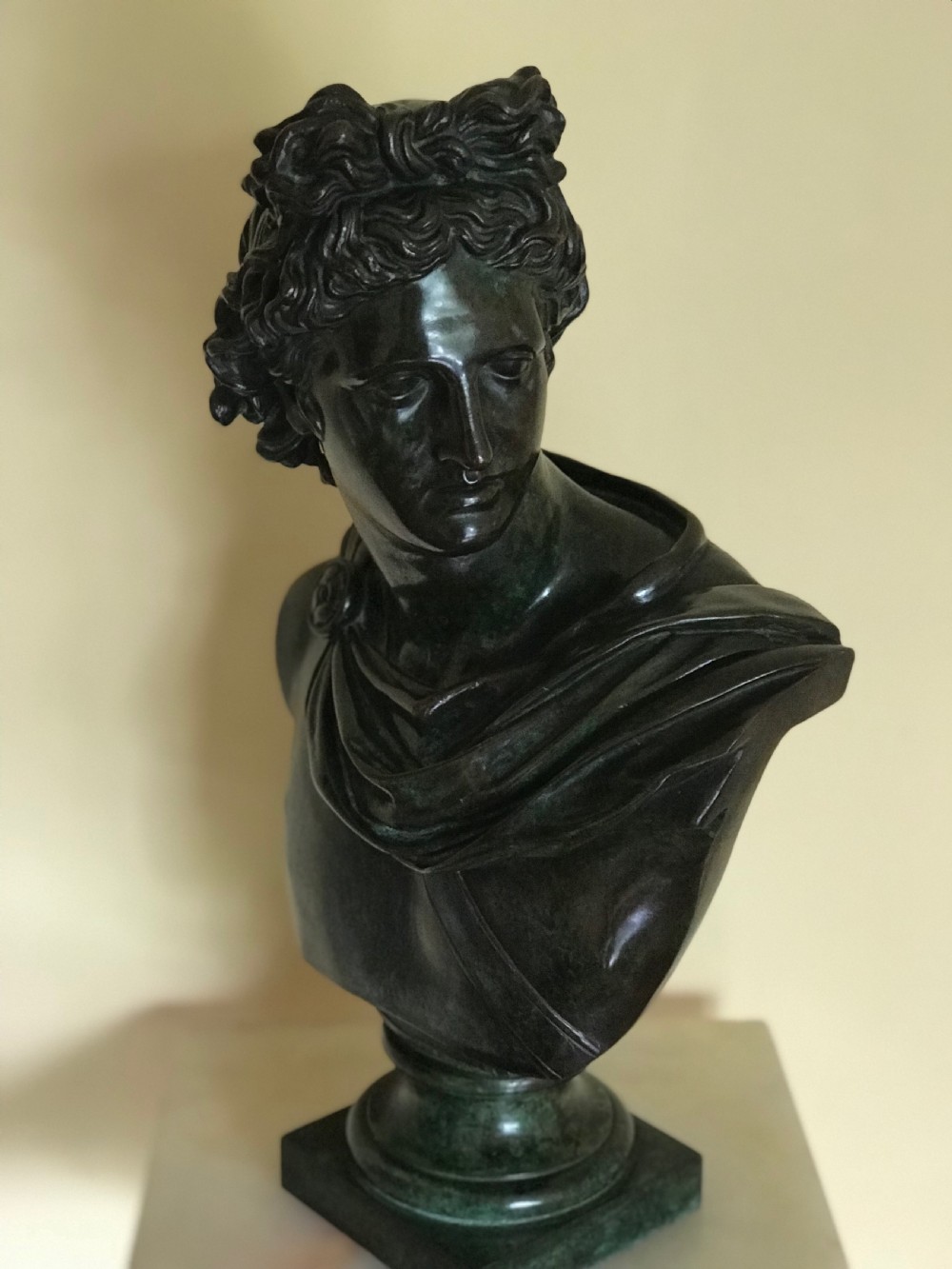 Bronze bust of Apollo