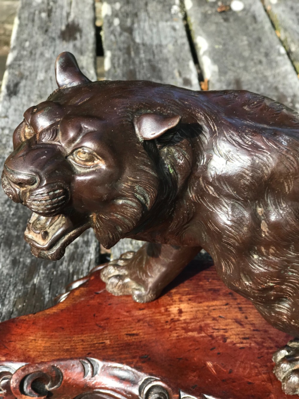 Bronze sculpture of a Tiger  View II
