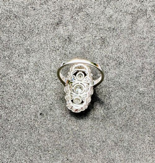 ANTIQUE ART DECO PANEL RING WITH NATURAL DIAMONDS IN PLATINUM - ADDITIONAL PHOTO 5