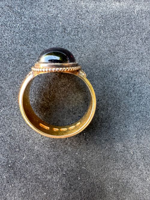 ANTIQUE RING IN 18 CARAT GOLD WITH GARNET BIRMINGHAM 1873 - ADDITIONAL PHOTO 3
