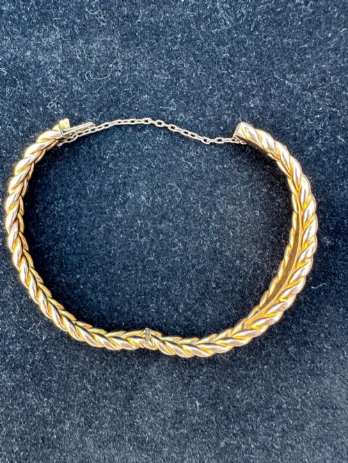 ANTIQUE 15 CARAT GOLD BANGLE SET WITH SEED PEARLS - ADDITIONAL PHOTO 1
