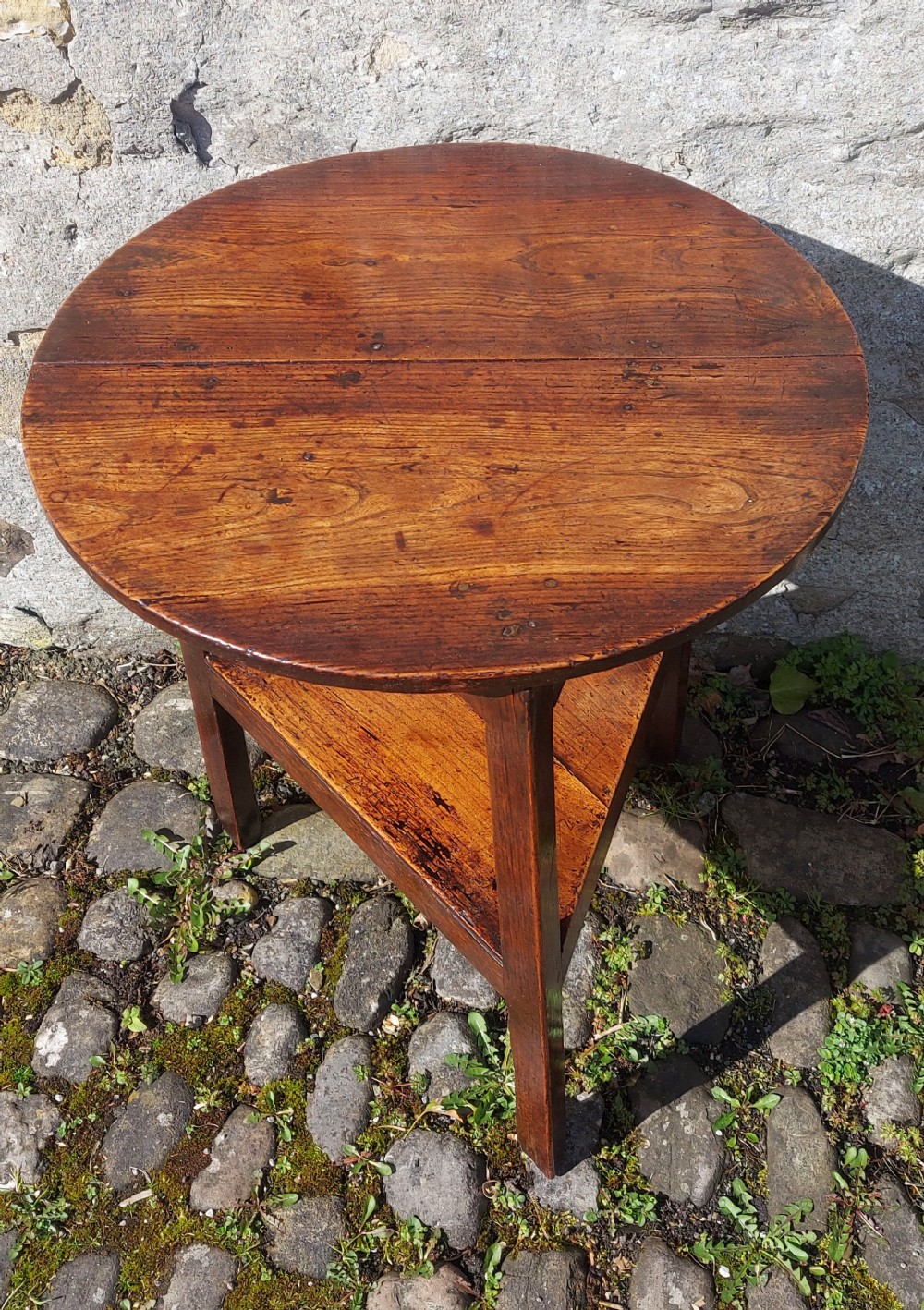 18th century elm cricket table. 