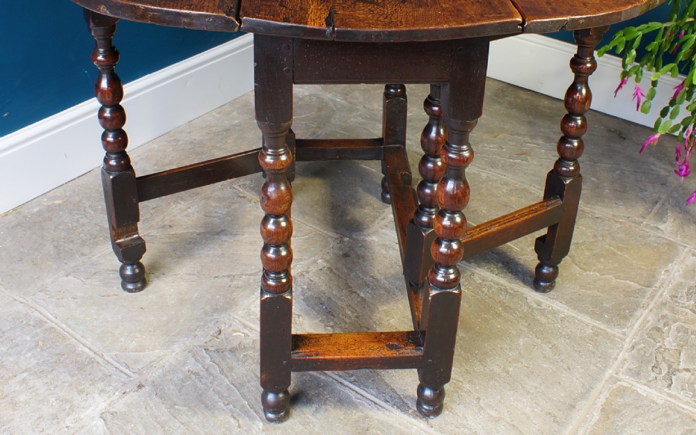 Small 17th Century oak Gateleg Table. View III